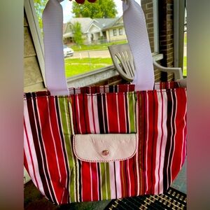 LIZ CLAIBORNE STRIPED TOTE BAG